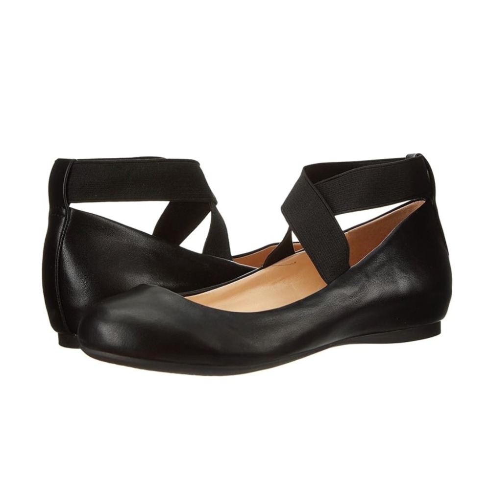 Jessica Simpson Mandalaye Leather Square-Toe Ballet Flats